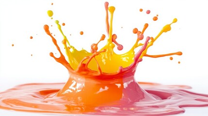 Vibrant colors explode in a dynamic splash, creating a captivating visual symphony.