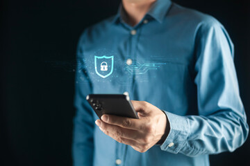 Network security system. Personal Data information on Tablet.Information and cyber security Technology Services