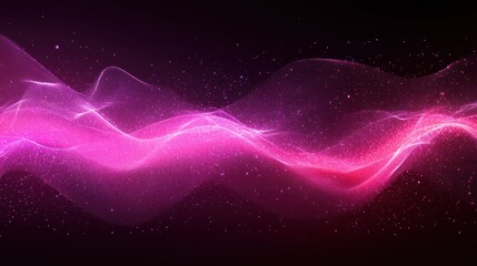 Obraz premium Pink energy wave flowing, dark background, digital art, website banner