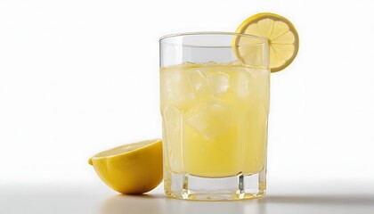 Fototapeta premium Glass of Fresh Yellow Lemon Juice Isolated on Transparent Background – Generative AI. 8