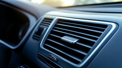 Close-Up View of a Car Air Vent in a Modern Vehicle Interior