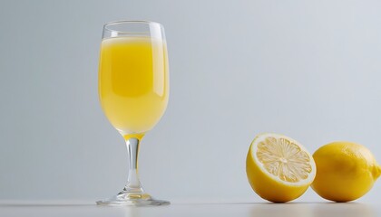Glass of Fresh Yellow Lemon Juice Isolated on Transparent Background – Generative AI. 6