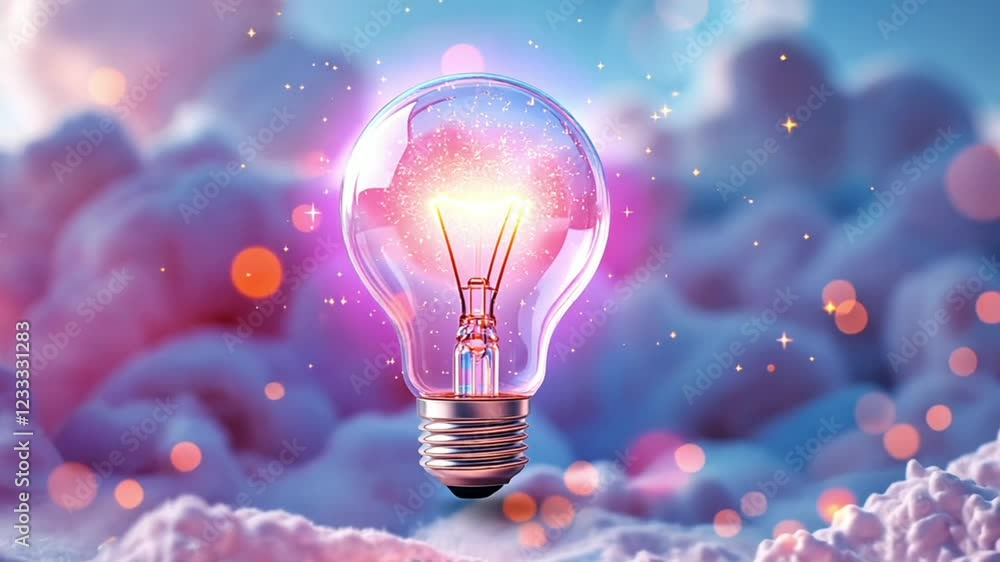 Poster future innovation and artificial intelligence background with creative bulb concept