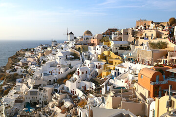 Oia, Santorini at sunset.