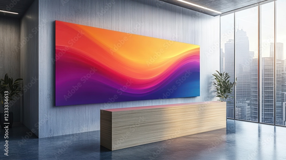 Poster office lobby reception abstract art display