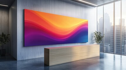 Office Lobby Reception Abstract Art Display
