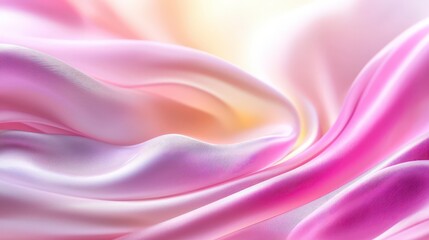 Obraz premium Elegant Soft Fabric Waves in Pink and White Gradient Colors