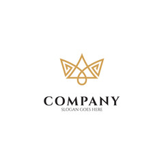 Fototapeta premium crown logo design with luxury gold linear design style