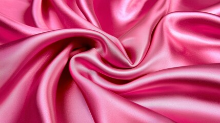 Obraz premium Lush Pink Satin Fabric Textile Flowing in Elegant Drapery