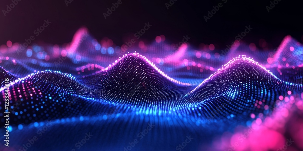 Poster abstract smart city network with dots and gradient colors