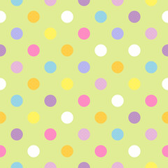 Polka Dot pattern, Colorful seamless texture.
