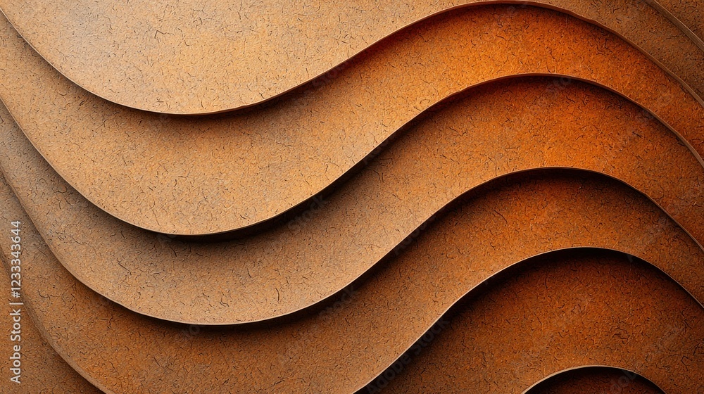 Poster abstract curved brown textured layers background design for modern projects