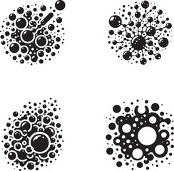 Abstract Circular Silhouette Designs with Bubble Patterns