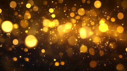 Golden Lights Sparkle Festive Background