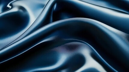 Elegant Smooth Dark Blue Fabric with Soft Flowing Texture