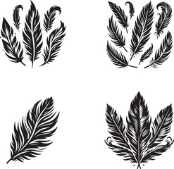 Obraz premium Intricate Feather Silhouette Collection