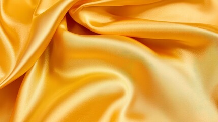 Luxurious Golden Satin Fabric with Smooth Texture and Shine