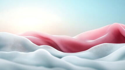 Obraz premium Abstract Pink and Blue Wavelike Fabric Forms