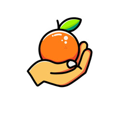 Illustration of vector design gives oranges suitable as an icon or logo, with a white background.