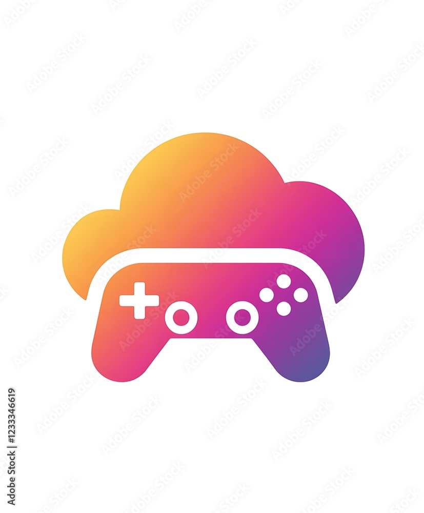 Poster cloud-based gaming: gradient game controller in a colorful cloud