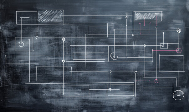 A timeline displayed on a vintage blackboard with classical UI design elements, evoking a nostalgic vibe