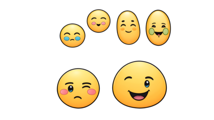 Expression emoji isolated on a clean PNG background, showcasing a vibrant and detailed facial expression, ideal for social media graphics, communication-themed designs, and digital messaging visuals
