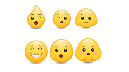 Fototapeta premium Expression emoji isolated on a clean PNG background, showcasing a vibrant and detailed facial expression, ideal for social media graphics, communication-themed designs, and digital messaging visuals