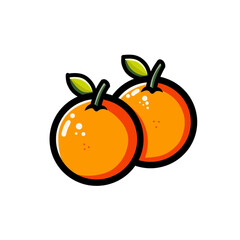 Illustration of two orange vector design that is suitable as an icon or logo, with a white background.