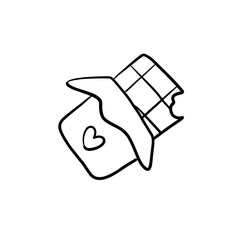 Cute Hand-Drawn Chocolate Bar Illustration