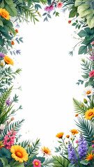 Florals border frame copy space area