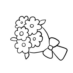 Hand-Drawn Pink Flower Bouquet Illustration