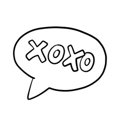 Playful XOXO Speech Bubble Illustration
