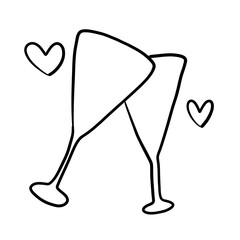 Cheers to Love with Toasting Glasses