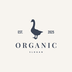 farm design with black silhouette concept duck animal logo livestock symbol simple illustration template