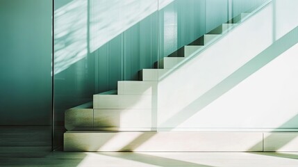 Fototapeta premium A bright hallway featuring a glass partition that allows natural light to flow through.