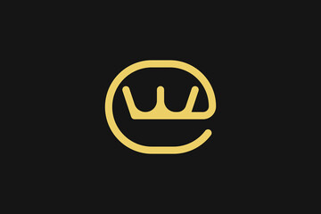 Elegant Letter E Crown Logo