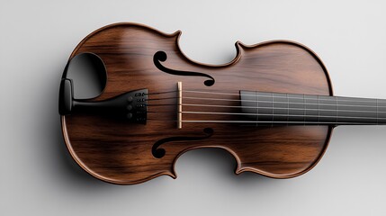 Fototapeta premium Elegant Dark Brown Violin, Studio Shot
