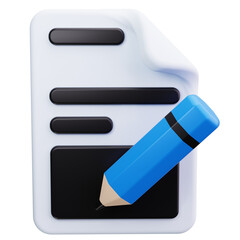 Pencil 3d render icons