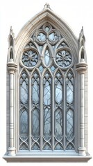 Naklejka premium Gothic arch window with intricate details