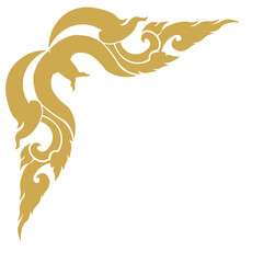 Elegant Gold Decorative Corner Design Thai line