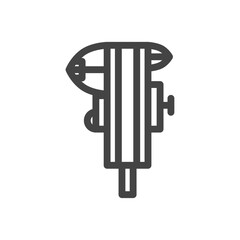 線画工具類関連の単品アイコン　ノギス