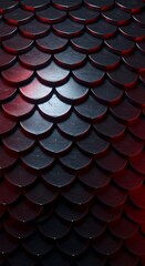 Dark Dragon Scale Texture with Red Highlights – 3D Fantasy Pattern Wallpaper