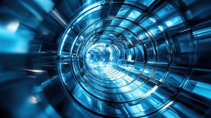 Blue futuristic tunnel, swirling light, digital art, background, website