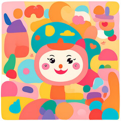 Cute character wallpaper and painting, art