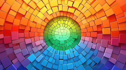 Naklejka premium Vibrant Rainbow Cube Abstract Art