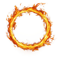 Flaming Circular Frame with Fiery Glow