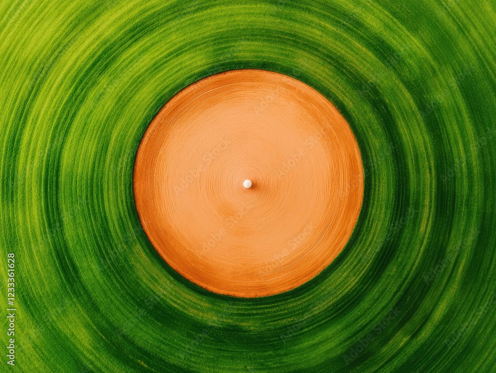 Poster a vibrant abstract representation of nature with circular patterns.