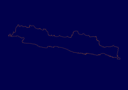 blue orange theme map of Java island