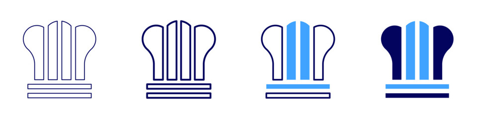 Chef icon in 4 different styles. Thin Line, Line, Bold, and Bold Line. Duotone style. Editable stroke