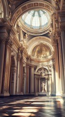 Fototapeta premium Sunlit grandeur of a classical hall